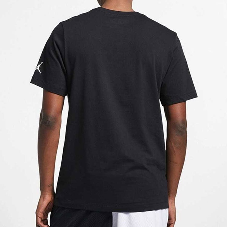 Air Jordan Basketball Sports Round Neck logo Short Sleeve Black CZ2349-010 - 4