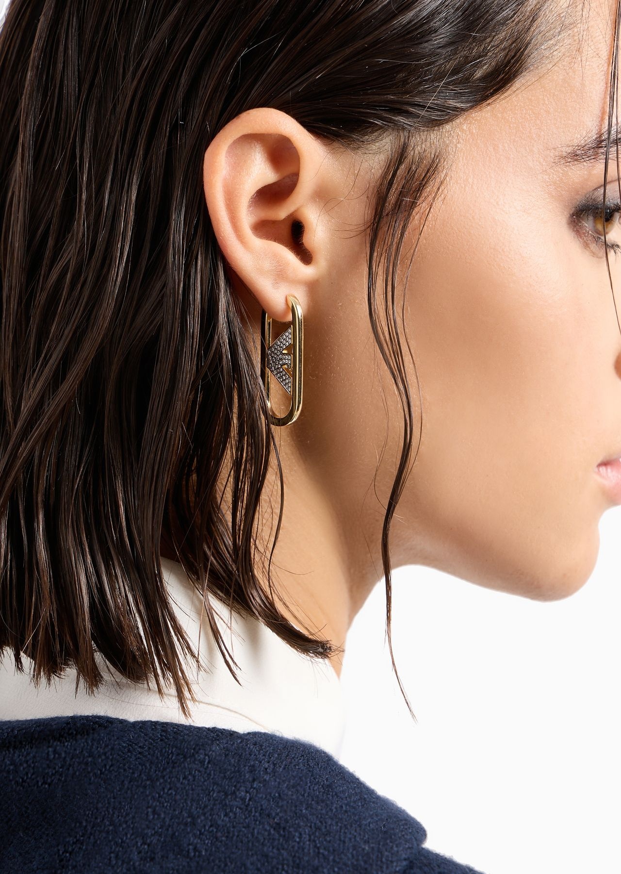 Gold-Tone Brass Hoop Earrings - 3