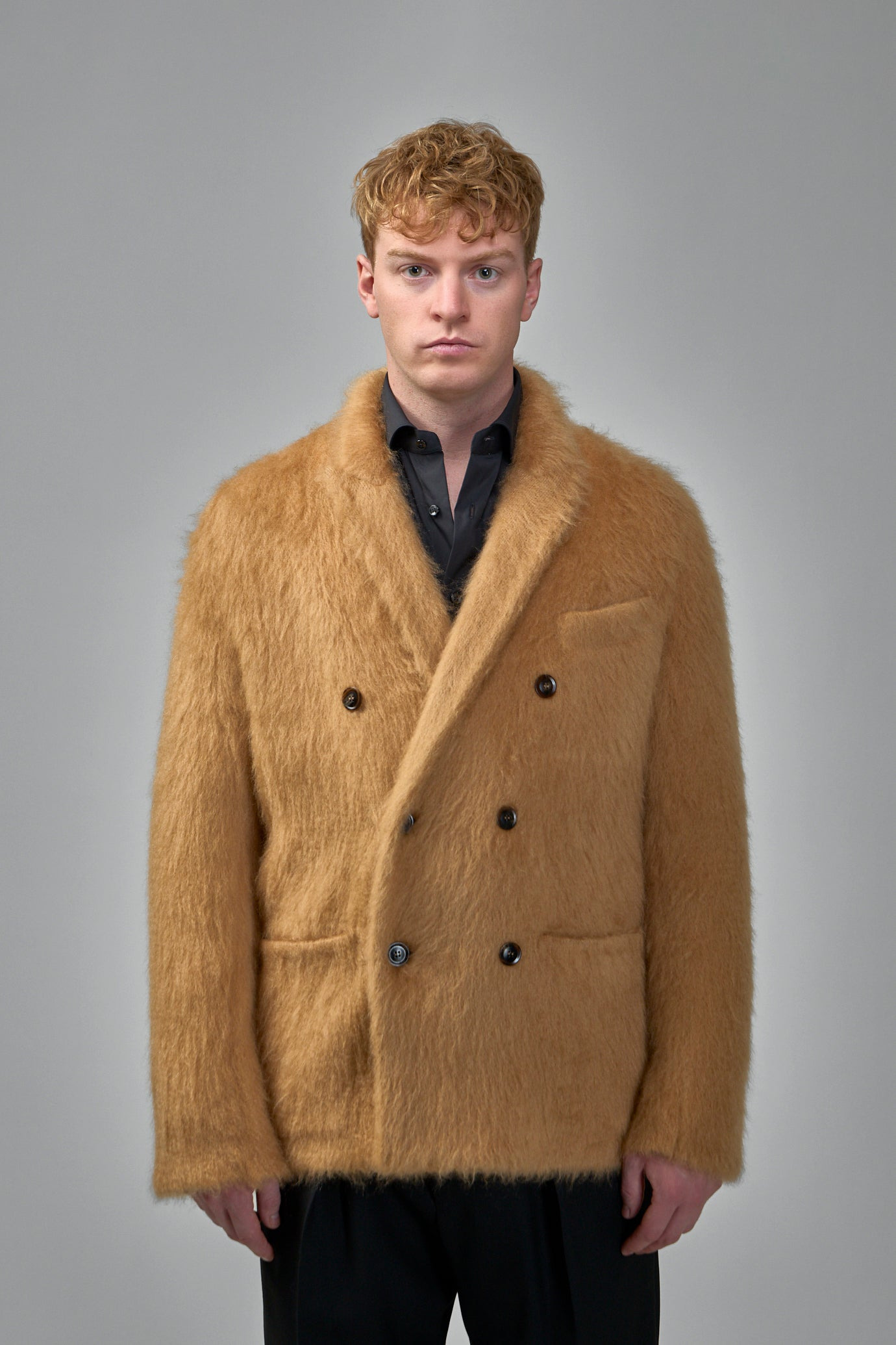 Double-Breasted Cashmere Mohair Jacket - 3