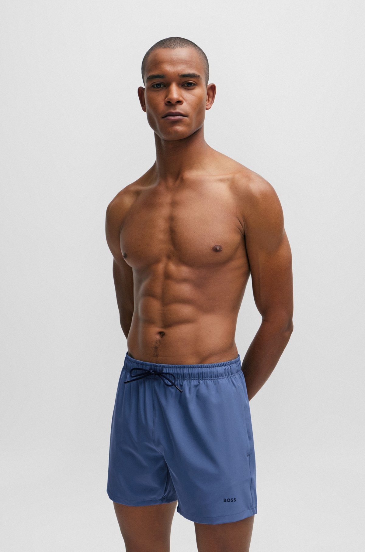 QUICK-DRYING SWIM SHORTS WITH LOGO PRINT - 2