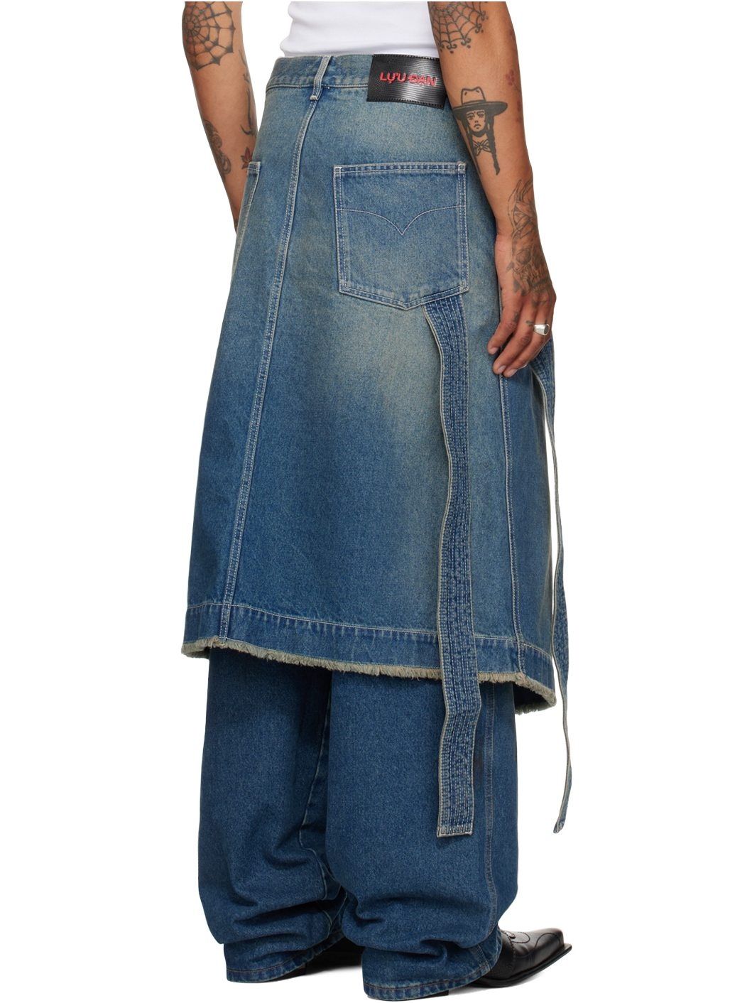Blue Apron Denim Skirt - 3