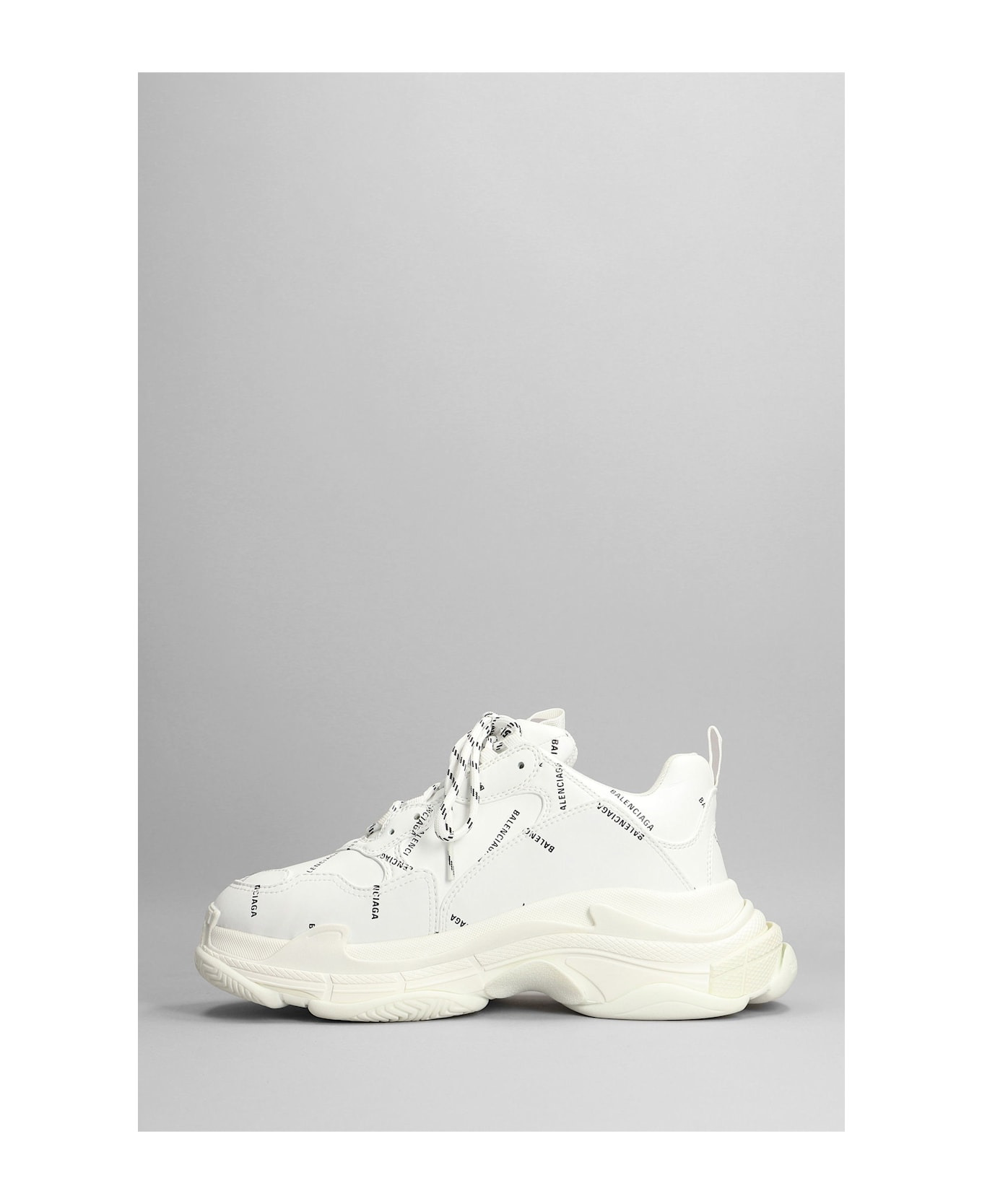 Triple S Sneakers In White Synthetic Fibers - 3
