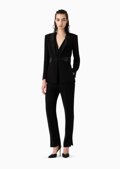 GIORGIO ARMANI Single-breasted jacket in silk cady with rhinestone details outlook