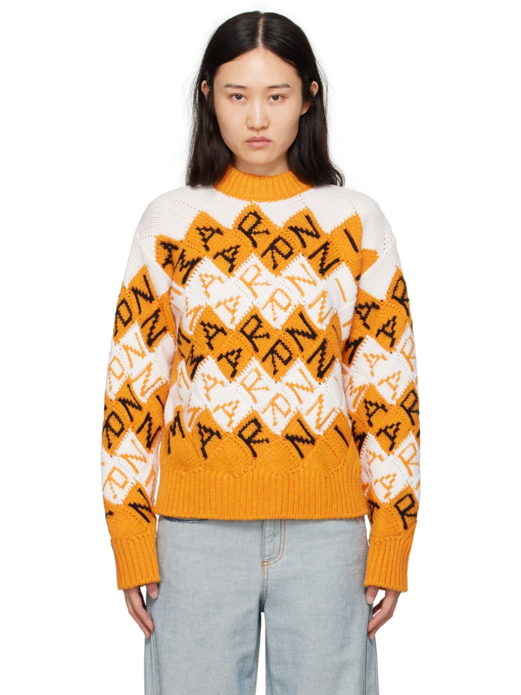 Orange & Off-White 3D Blocks Sweater - 1