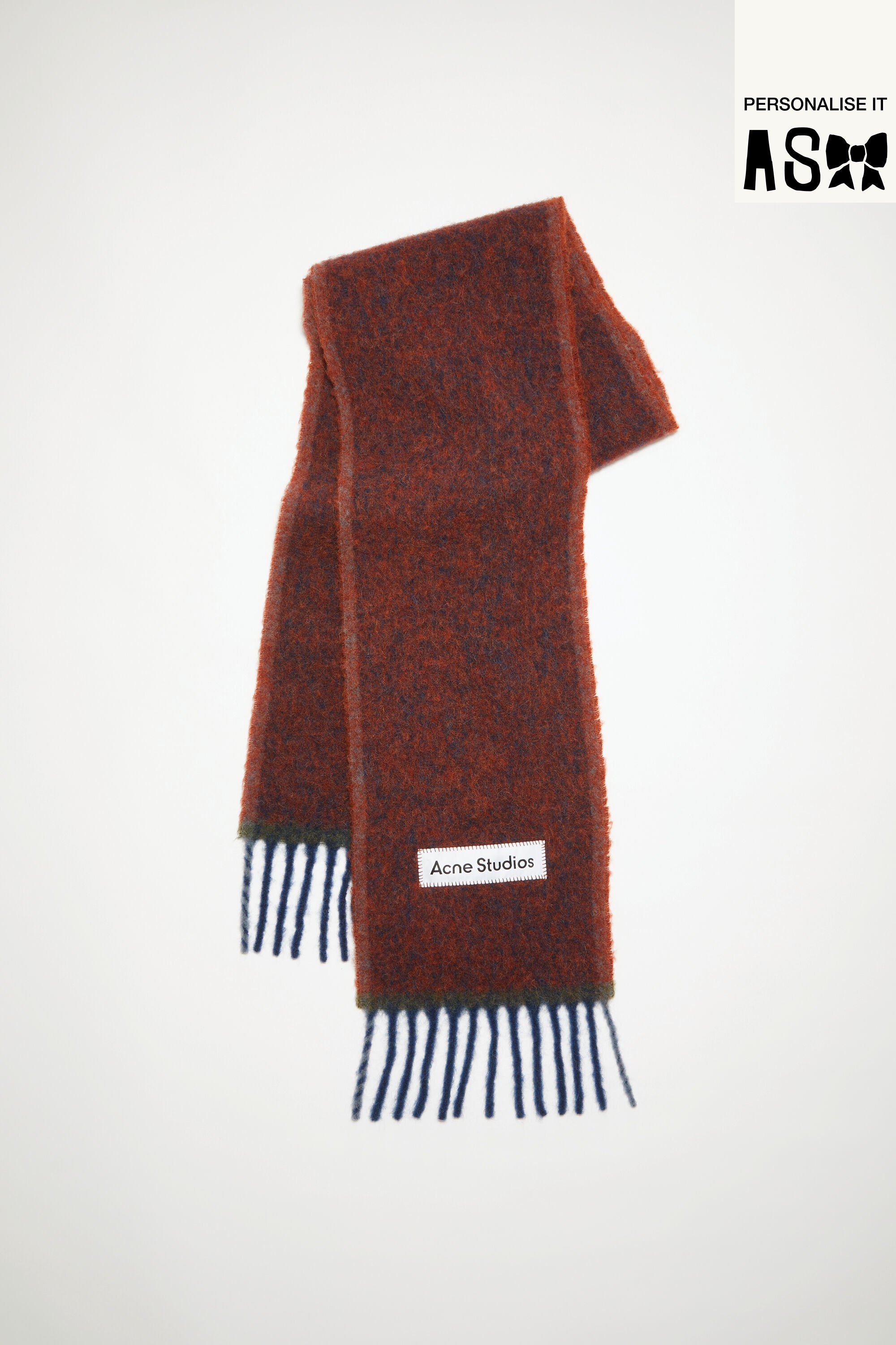 Wool mohair scarf - Narrow - Aubergine blue - 1