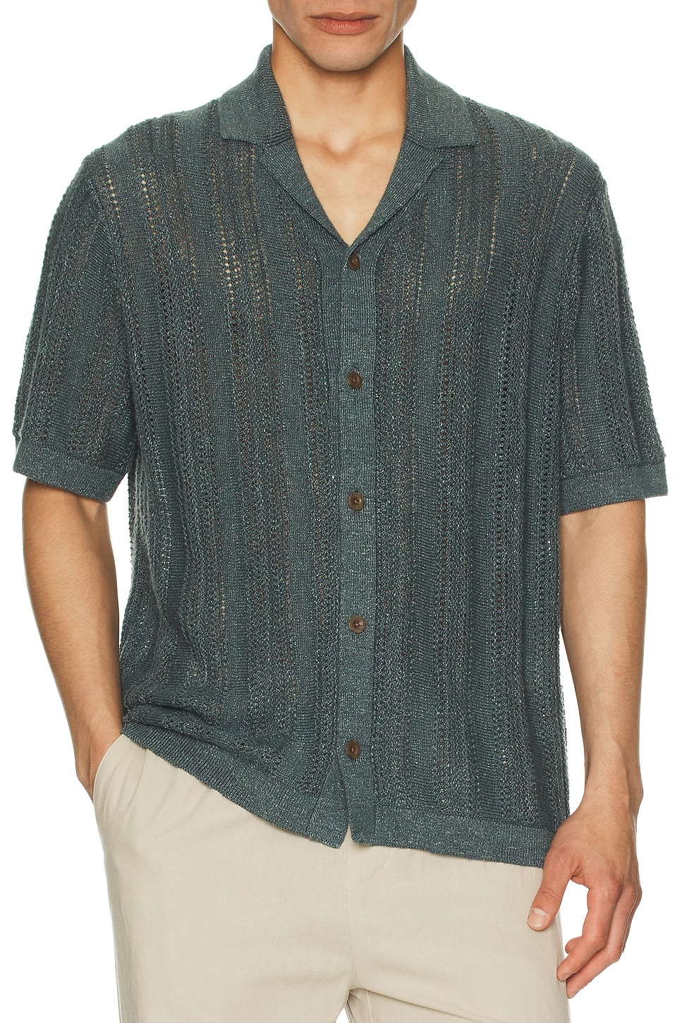 Desert Texture Stripe Cabana Shirt - 4
