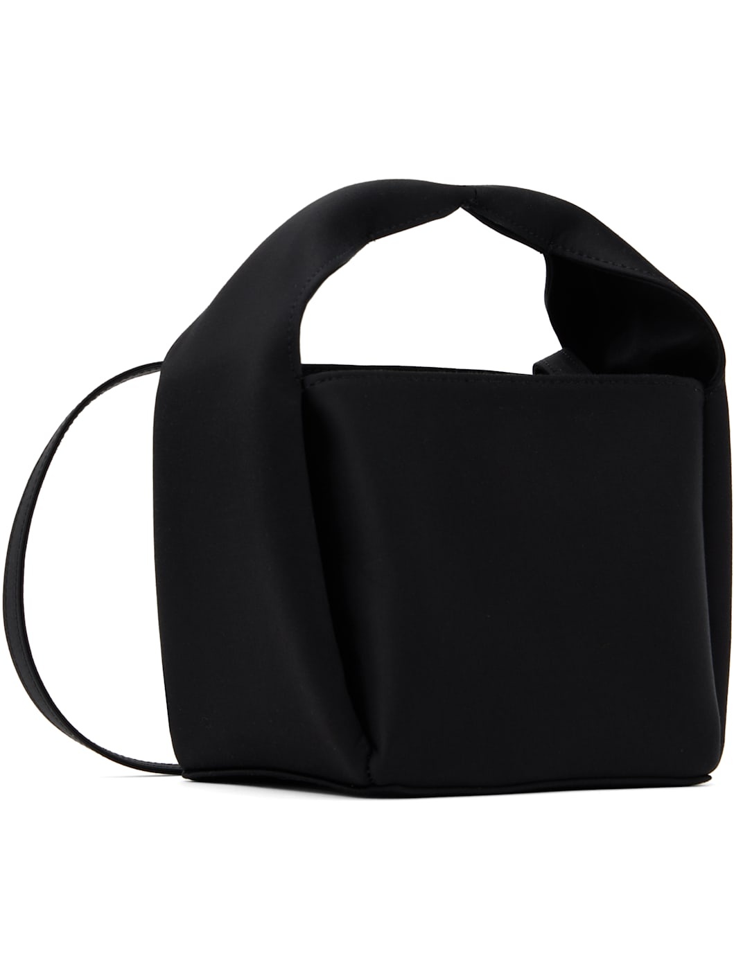Black Petite Satin Bucket Bag - 2