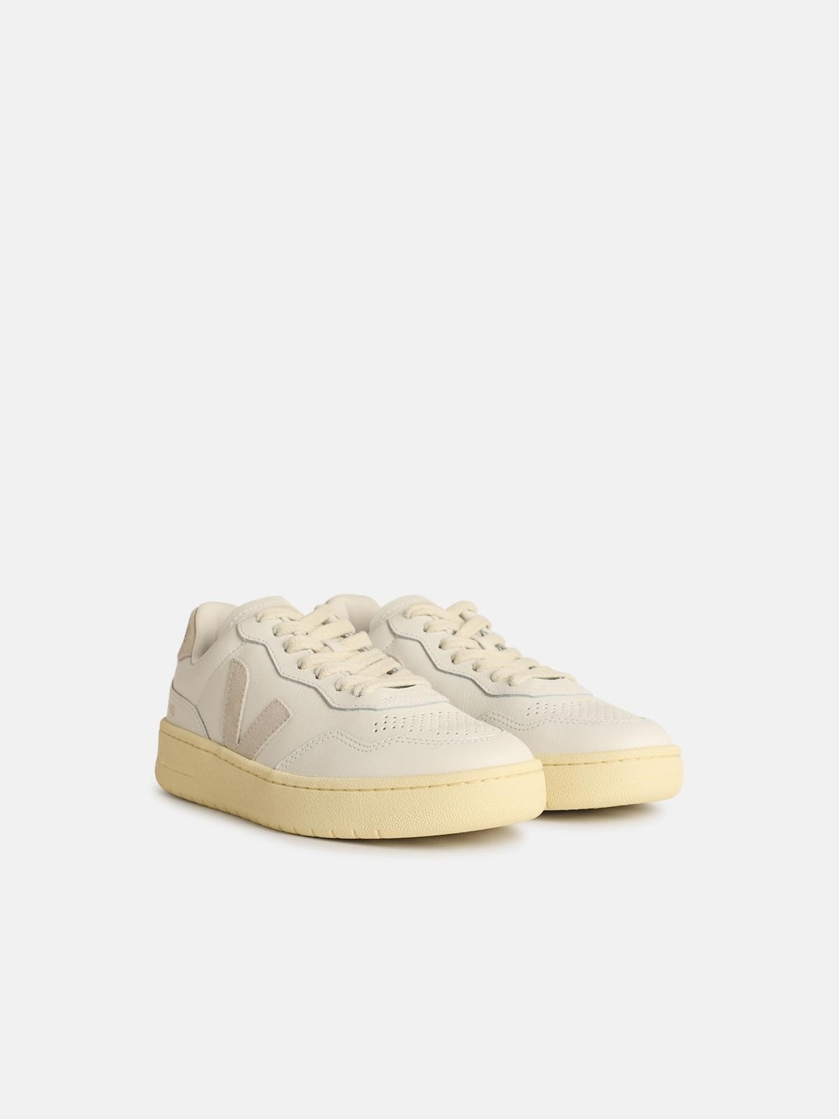 'V-90' WHITE LEATHER SNEAKERS - 2