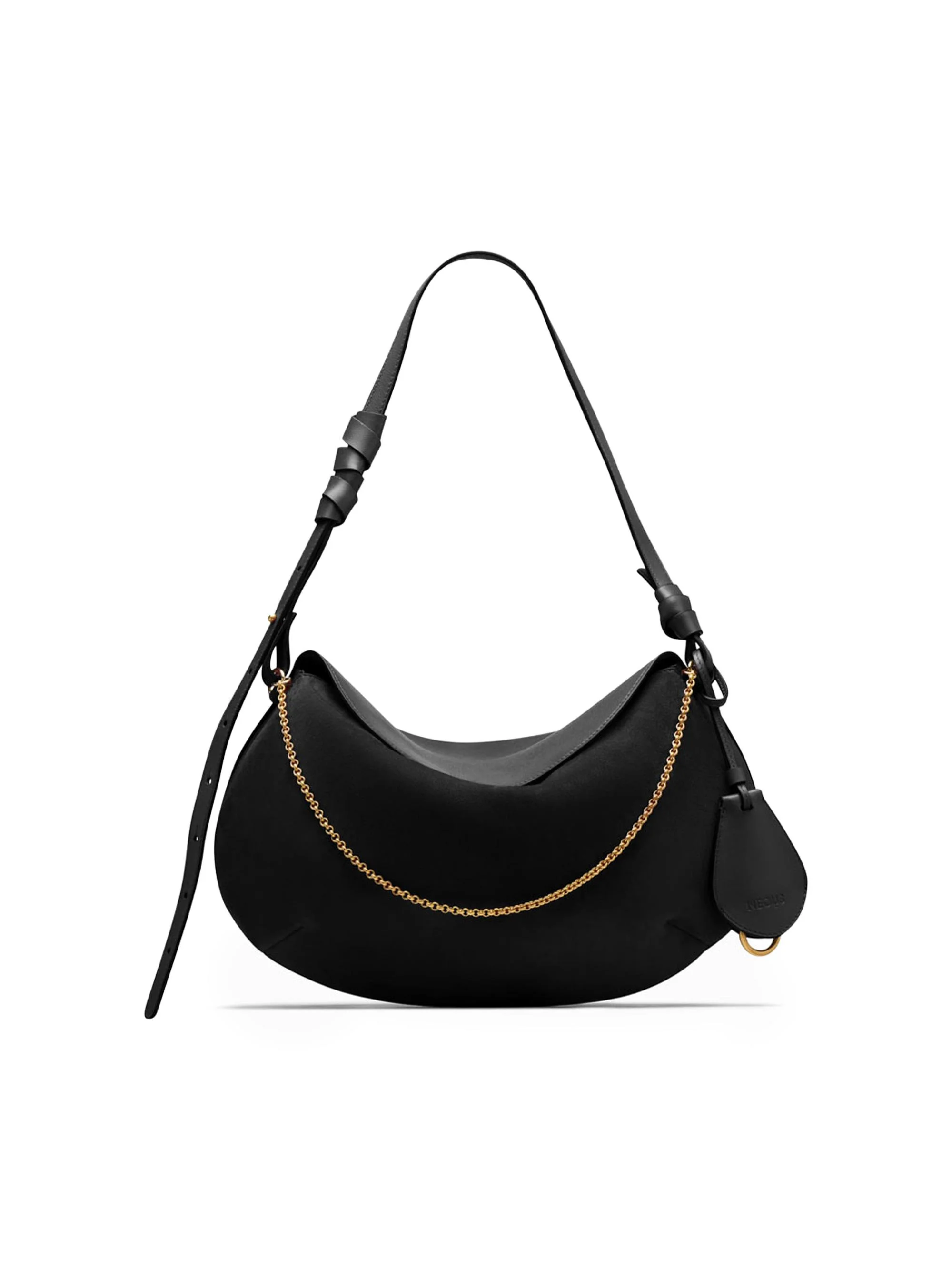Women's Libra Suede & Leather Shoulder Bag - Black - 1