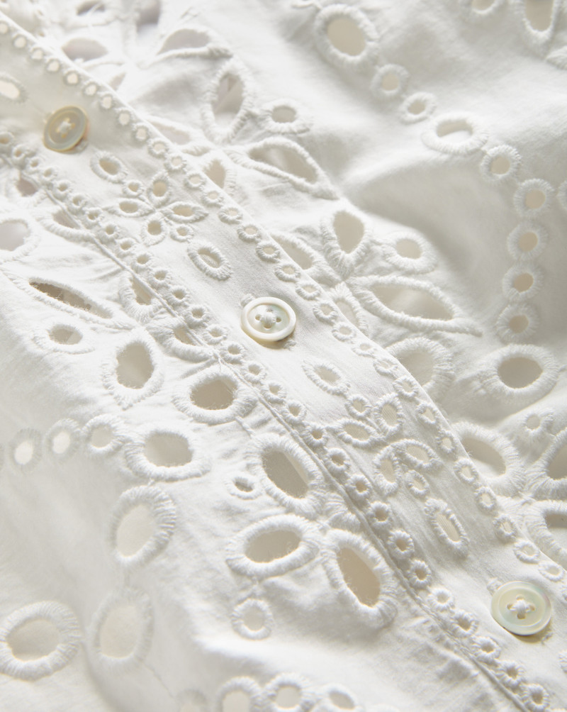 white christmas dresses Ivory Eyelet Tiered Smock Dress main image 1