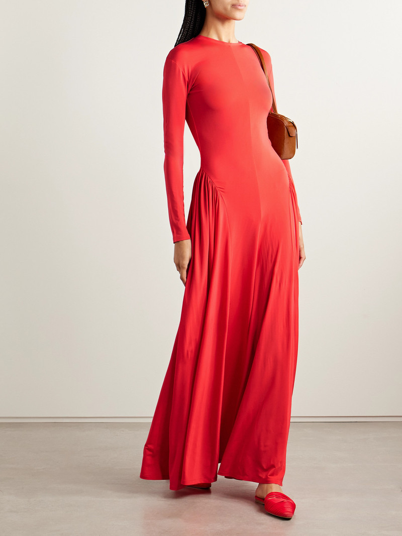 TOVE Orea Gathered Stretch-jersey Maxi Dress outlook