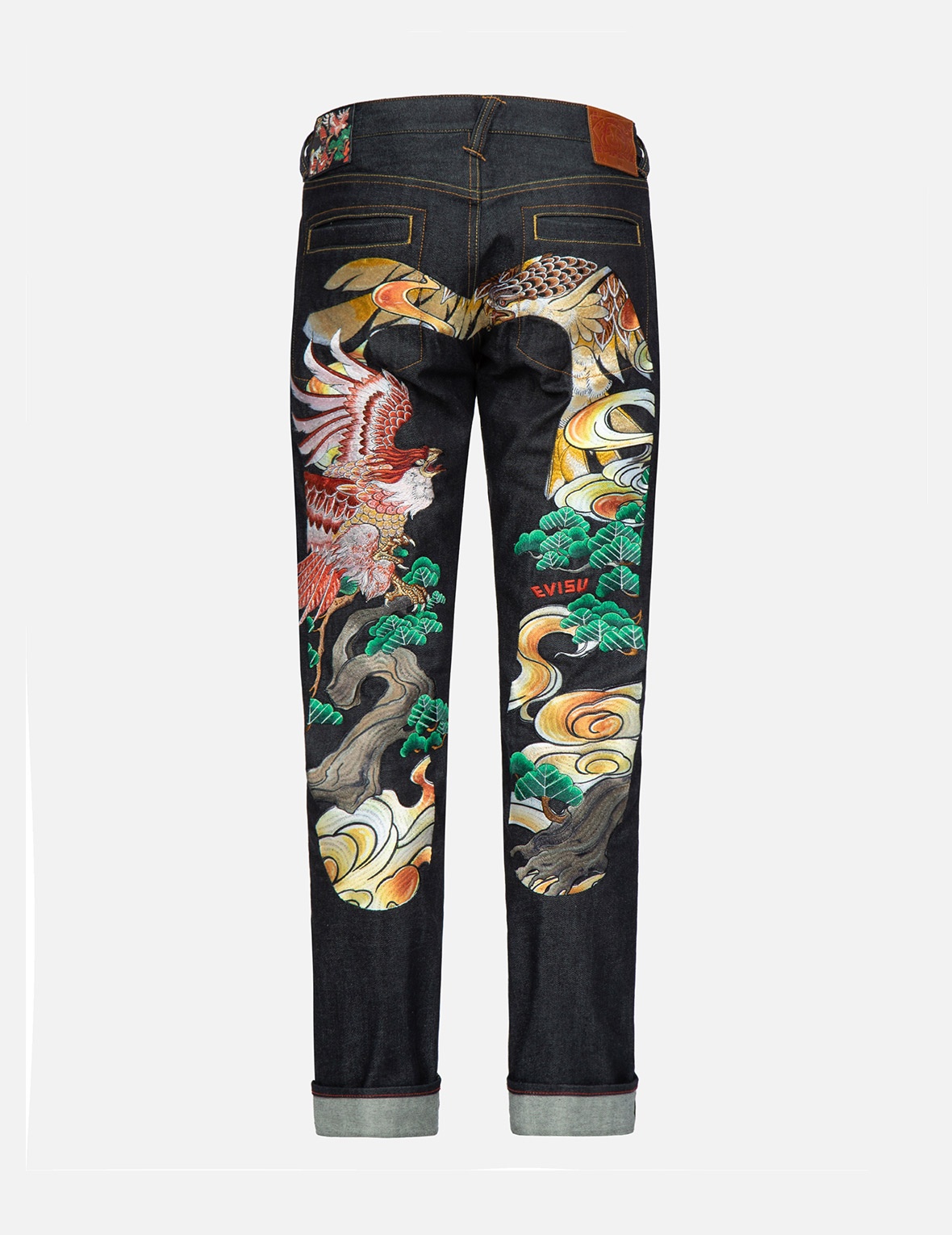 EAGLE-PATTERN DAICOCK EMBROIDERY SLIM-FIT JEANS #2010 - 2