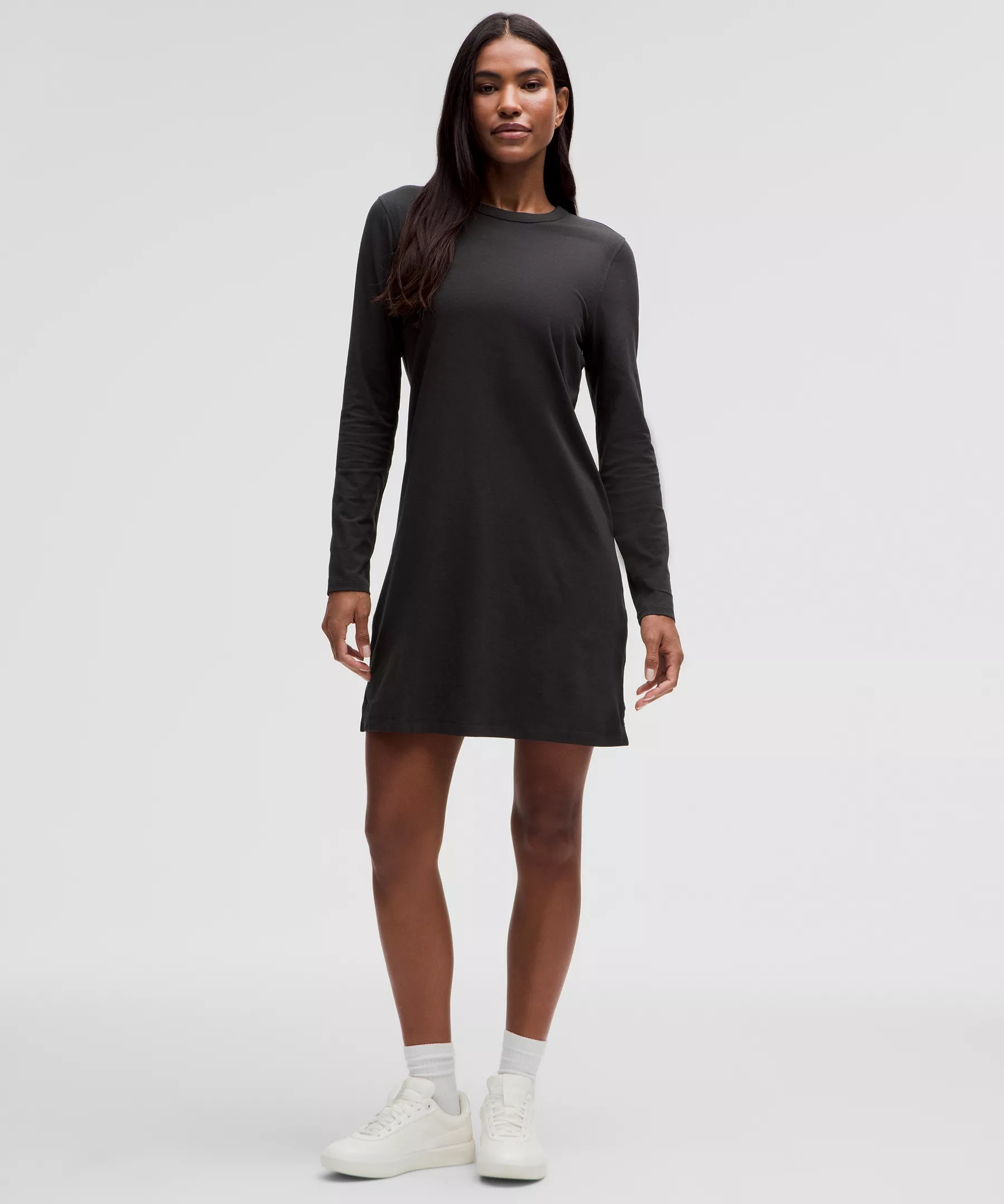 Classic-Fit Cotton-Blend Long-Sleeve Dress - 1