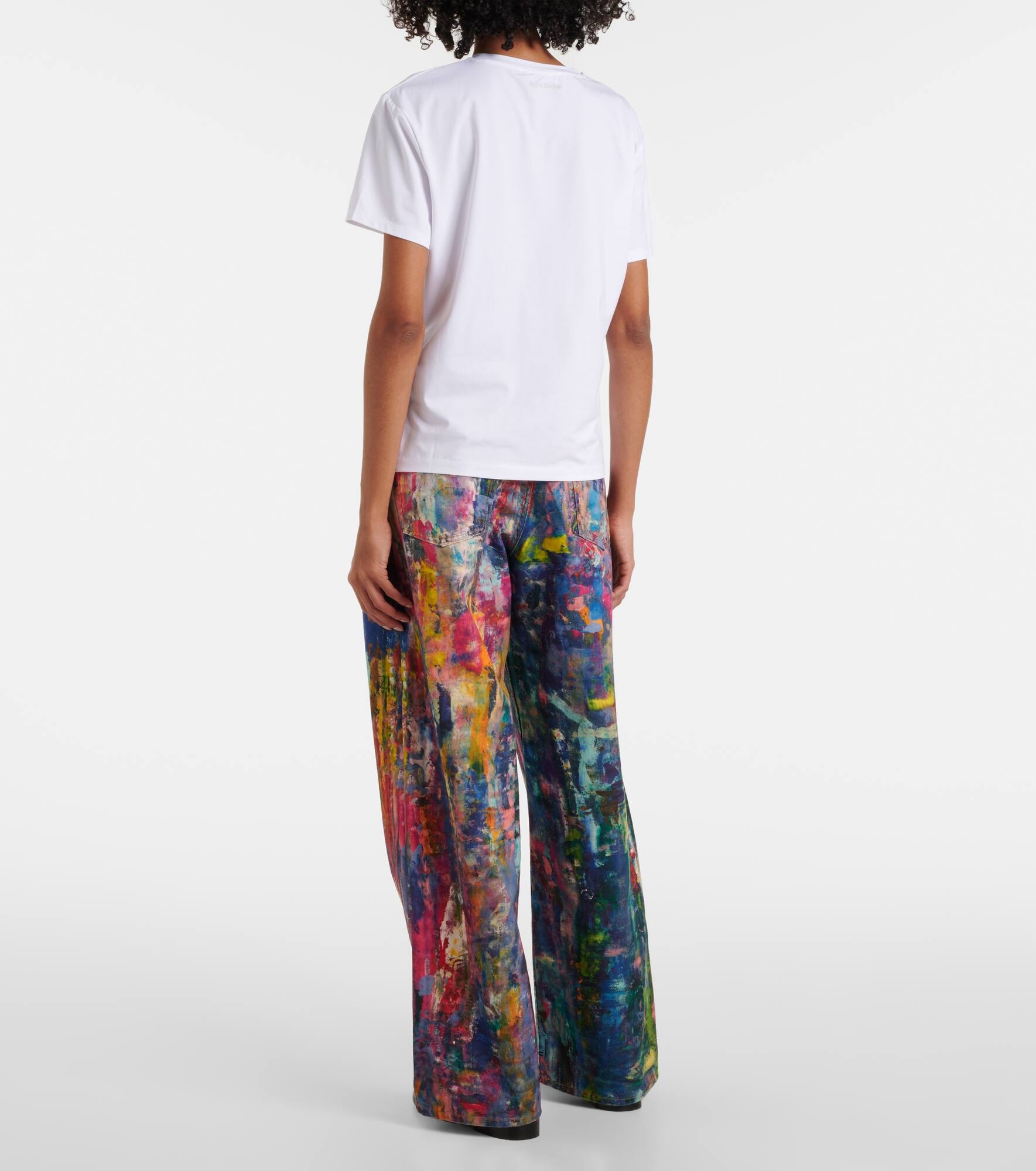 Face cotton-blend jersey T-shirt - 3