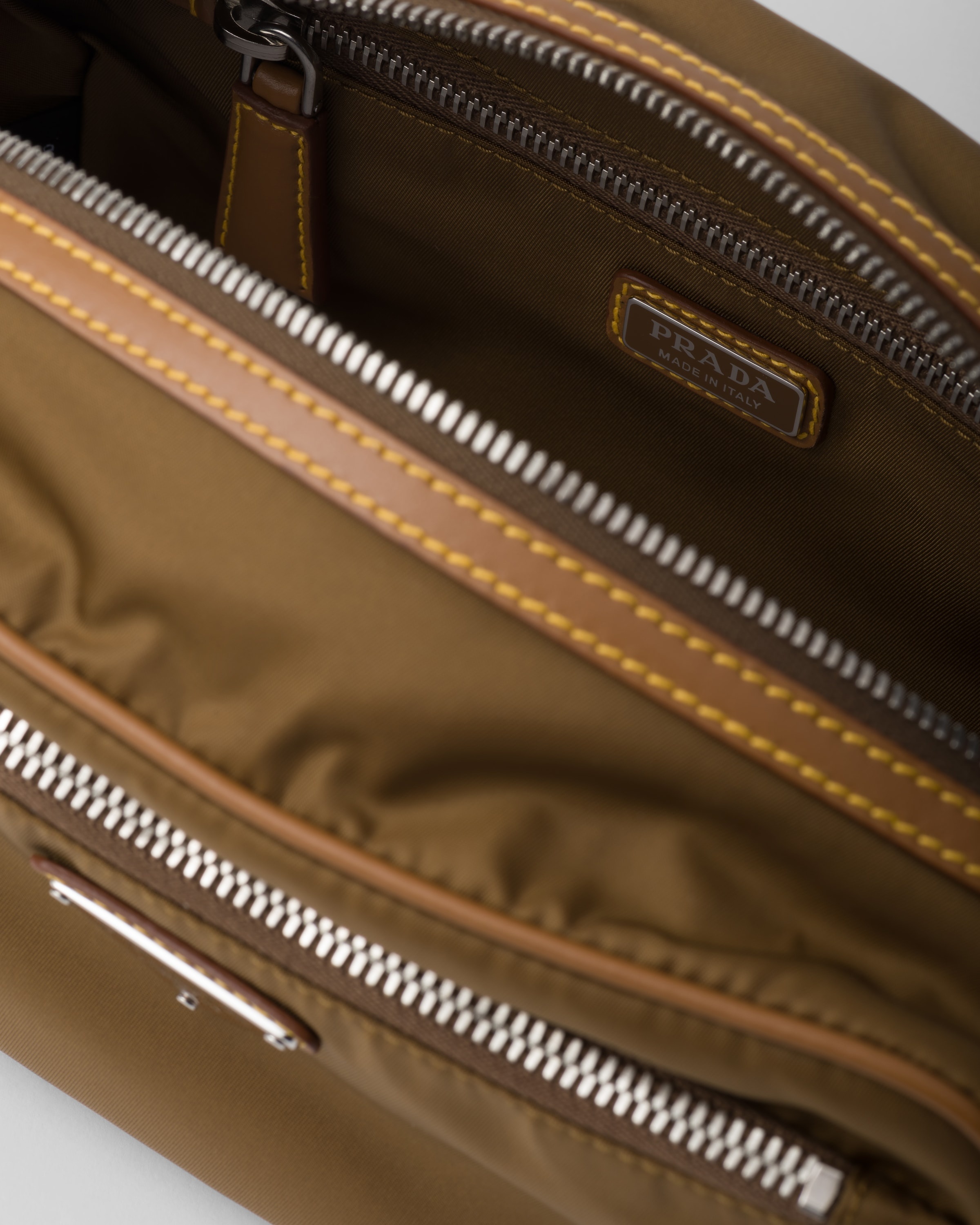 Re-Nylon and leather pouch - 4