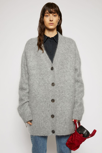 Acne Studios Long mohair-blend cardigan cold grey melange outlook