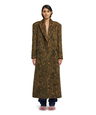 MSGM Wool coat with  "Cheetah Jacquard" motif outlook
