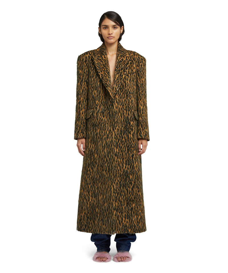 MSGM Wool coat with  "Cheetah Jacquard" motif outlook