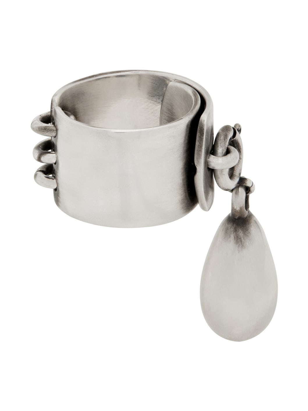 Silver Locking Pearl Ring - 5