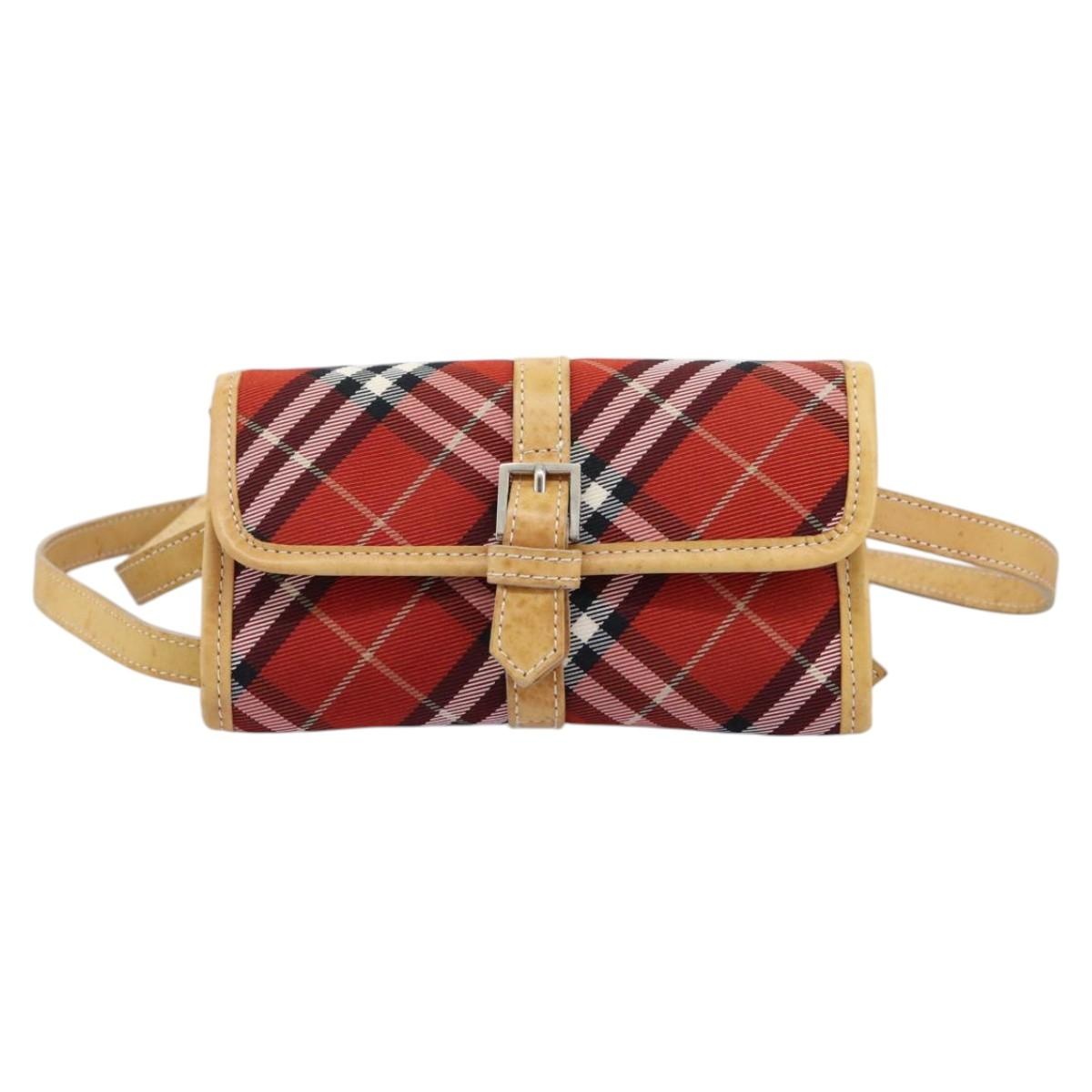 Burberry Nova Check Blue Label Waist Bag Canvas Red - 13