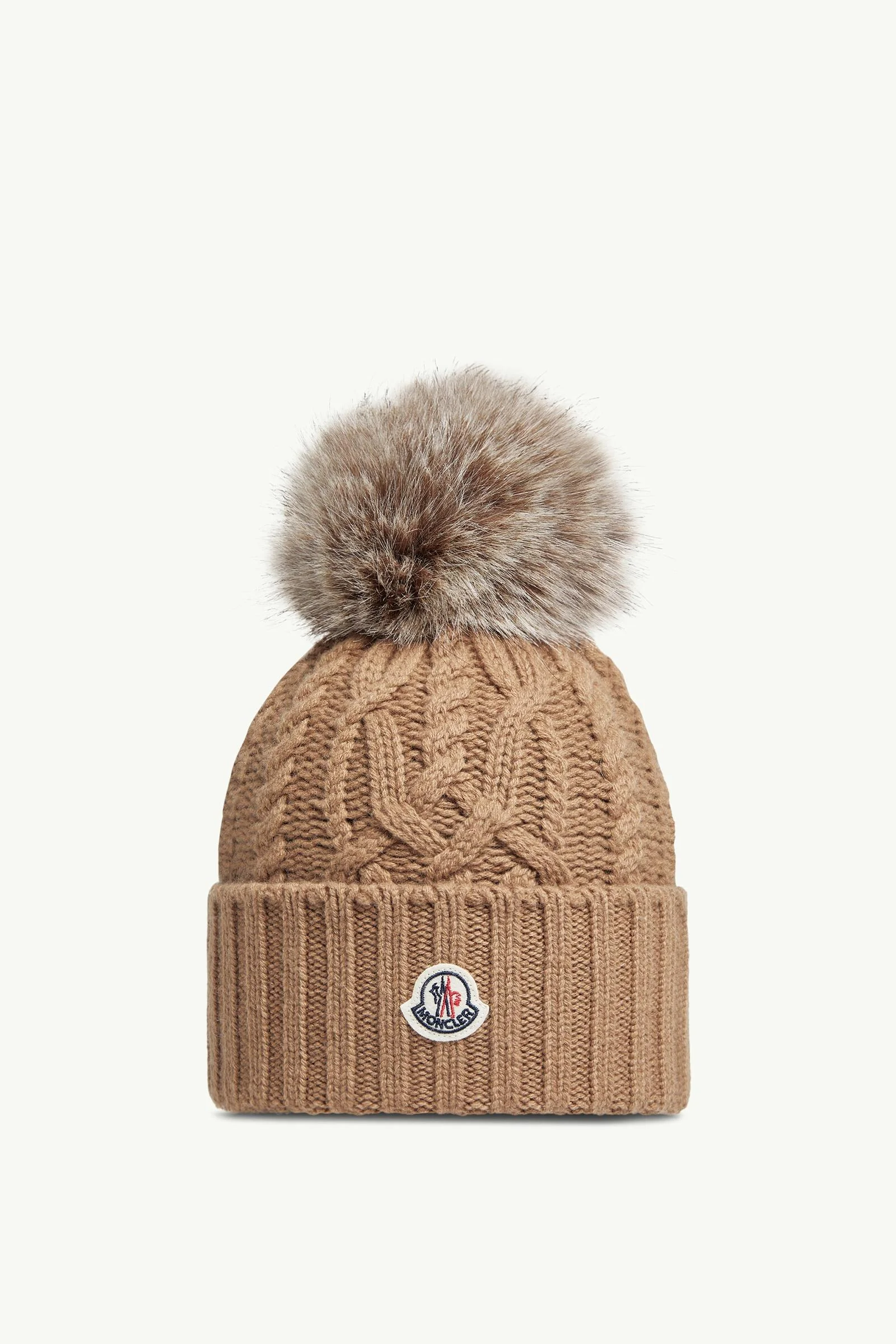 Wool & Cashmere Blend Beanie with Pom Pom - 1