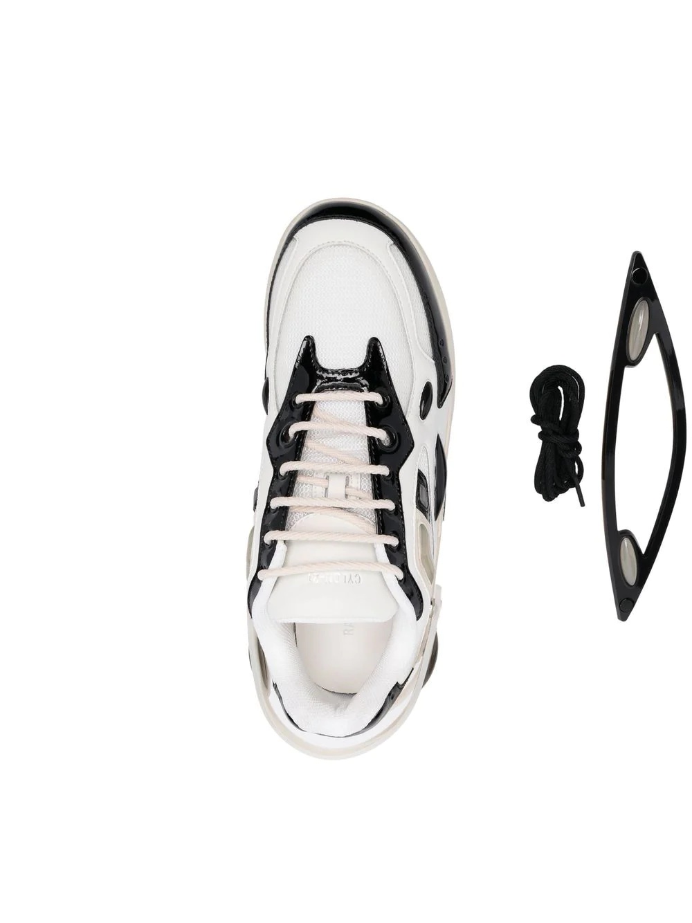panelled lace-up sneakers - 4