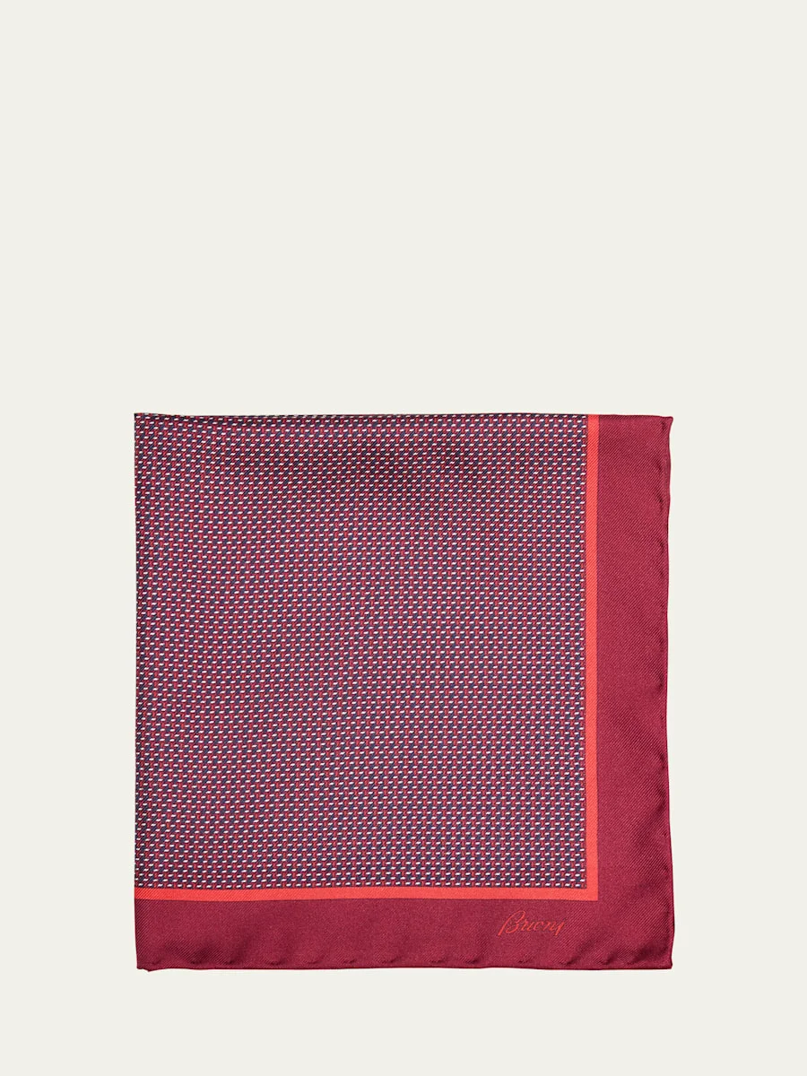 Men's Geometric Zig-Zag Silk Pocket Square - 1