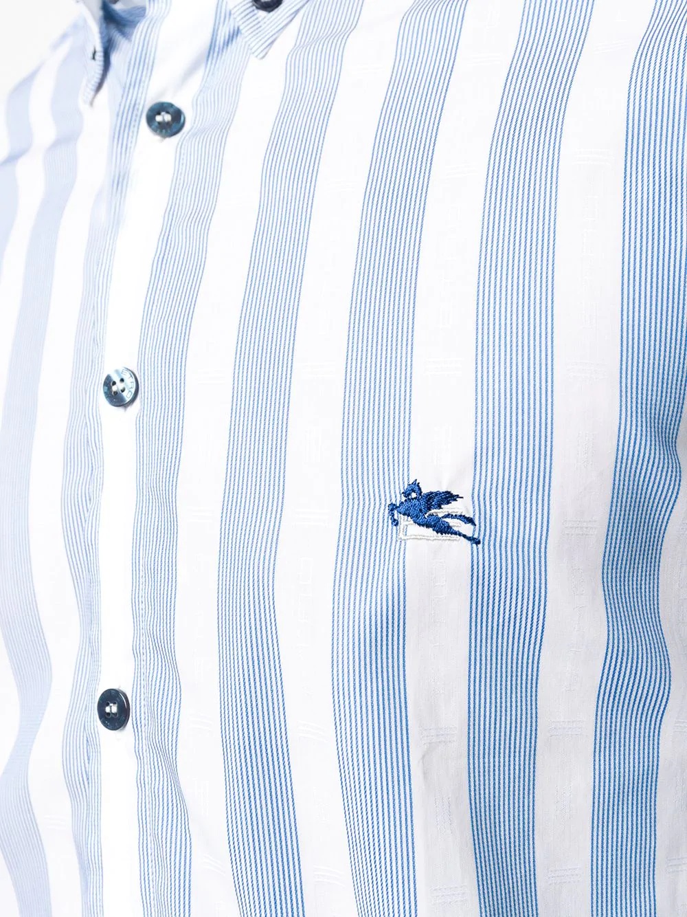 logo-embroidered stripe shirt - 5