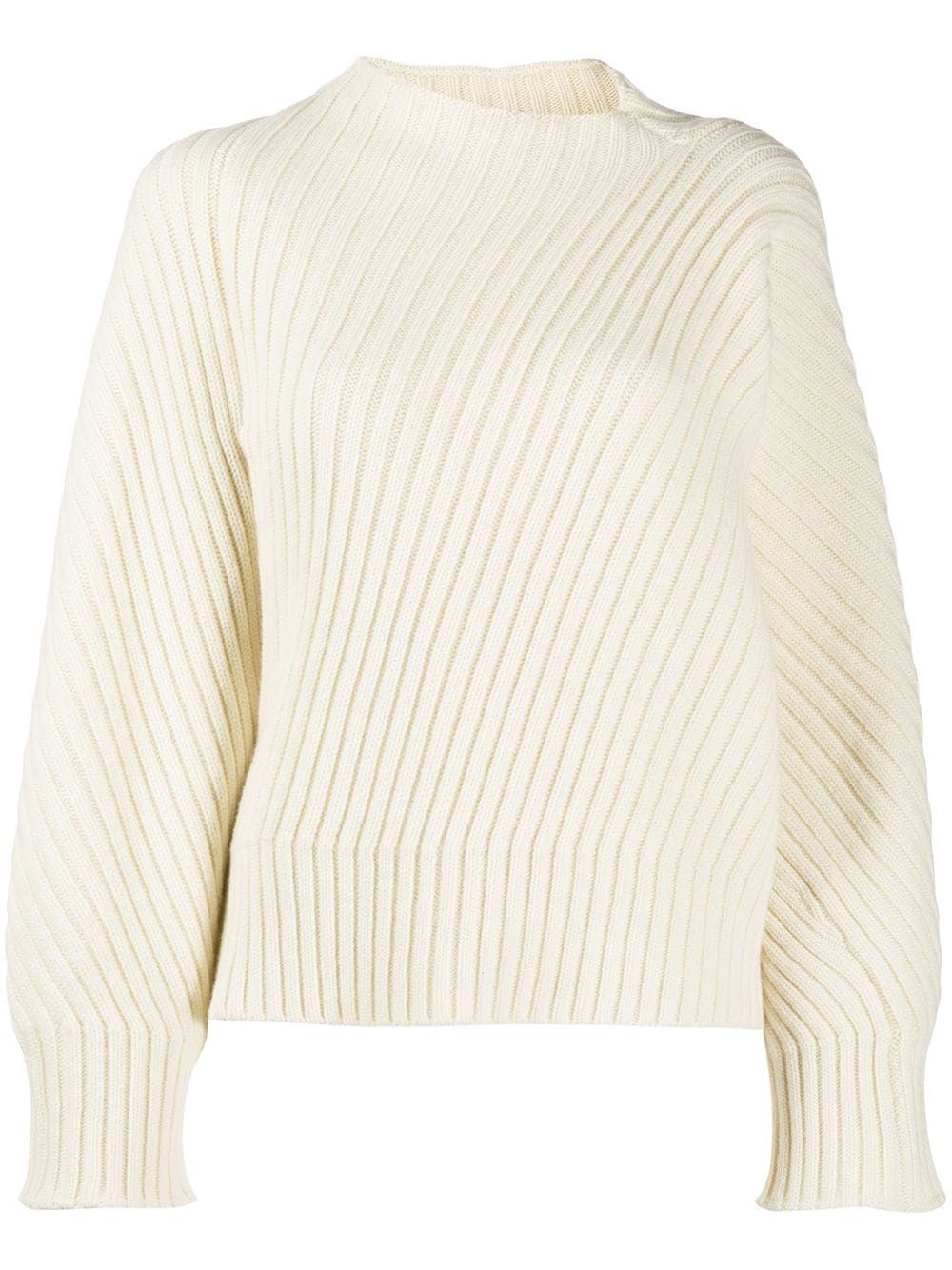 diagonal rib-knit jumper - 1