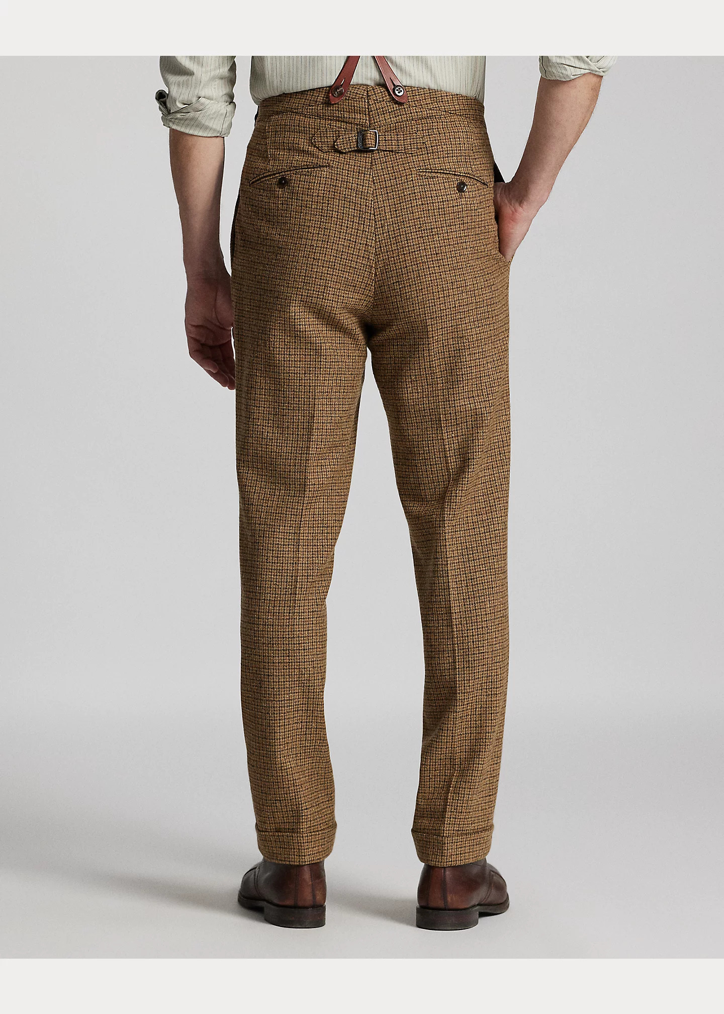 Slim Fit Checked Wool Suit Trouser - 4