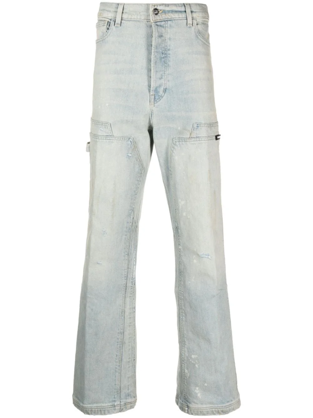 straight-leg panelled jeans - 1