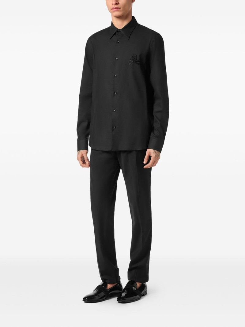 PHILIPP PLEIN skull-embroidered long-sleeve shirt outlook