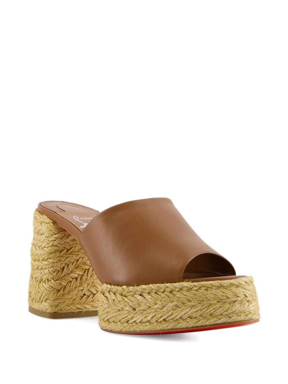 85mm leather jute platform heeled sandals - 2