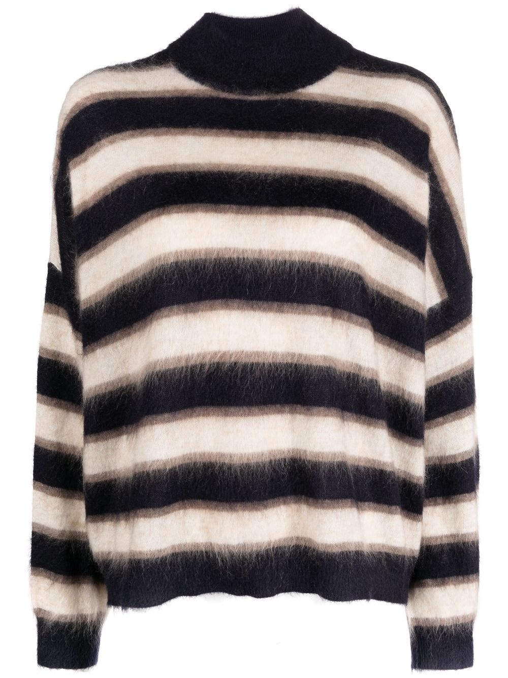 striped fine-knit jumper - 1