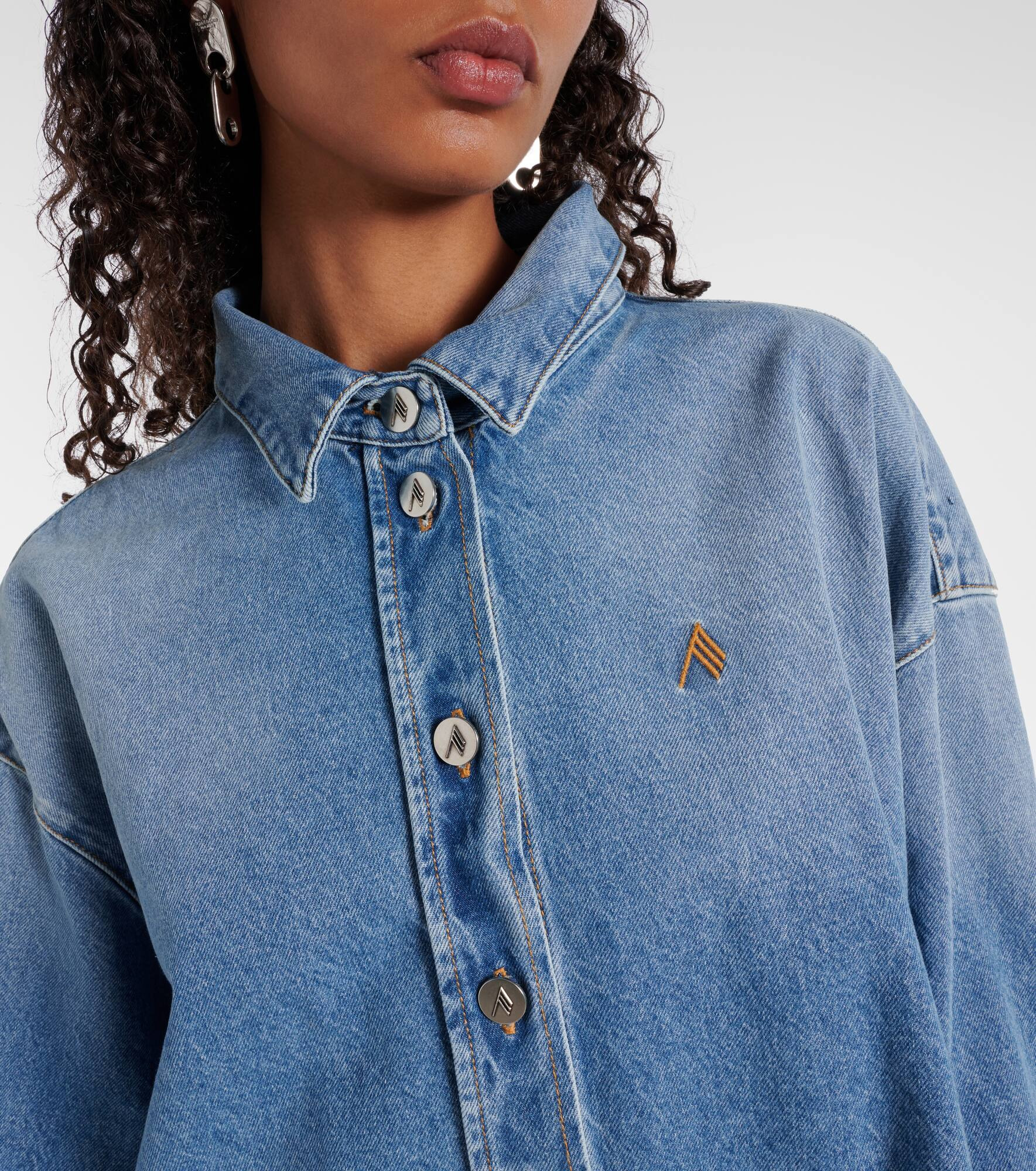 Diana oversized cotton denim shirt - 4