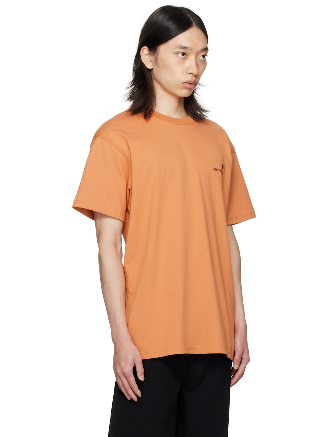 Orange S/S American Script T-shirt - 2