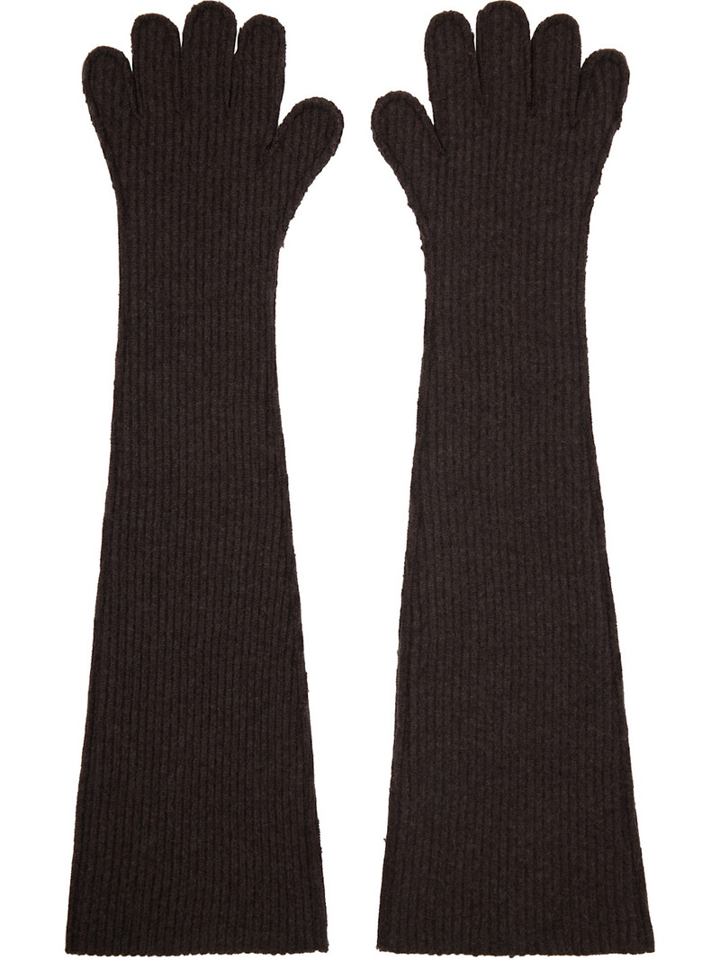 Marni Brown Oversized Wool Gloves outlook