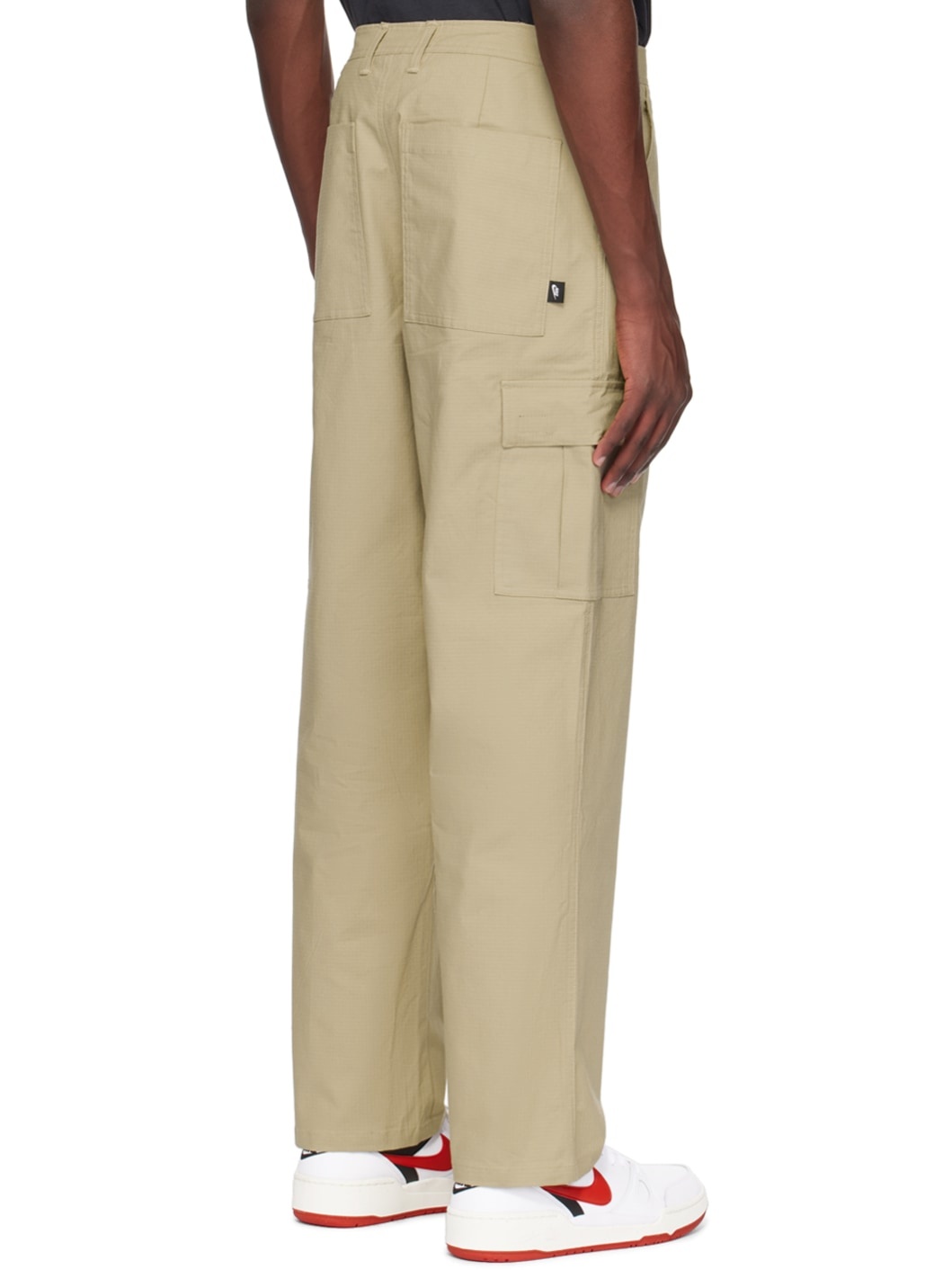 Khaki Embroidered Cargo Pants - 3