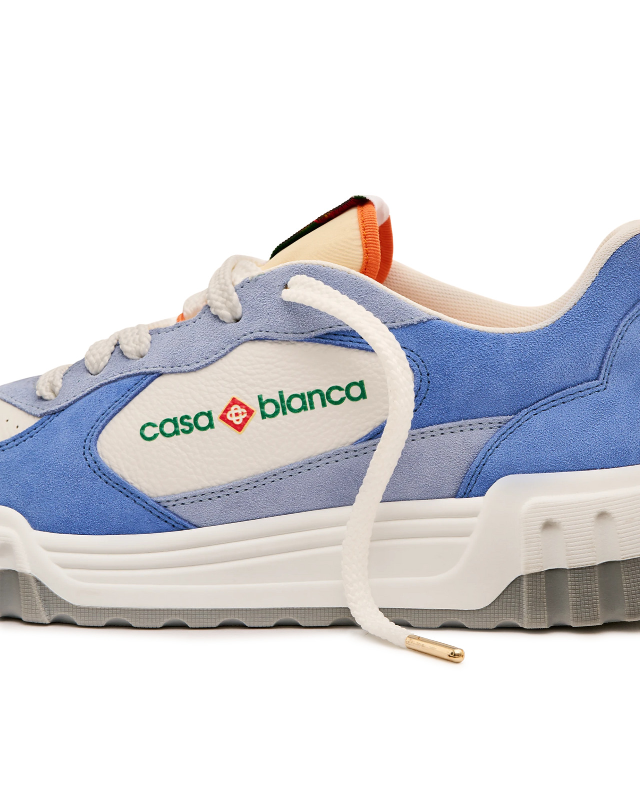 Women's White & Blue Court Sneaker - 9