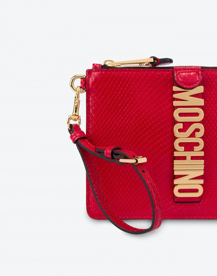 COUTURE BIKER CLUTCH WITH PYTHON PRINT - 4