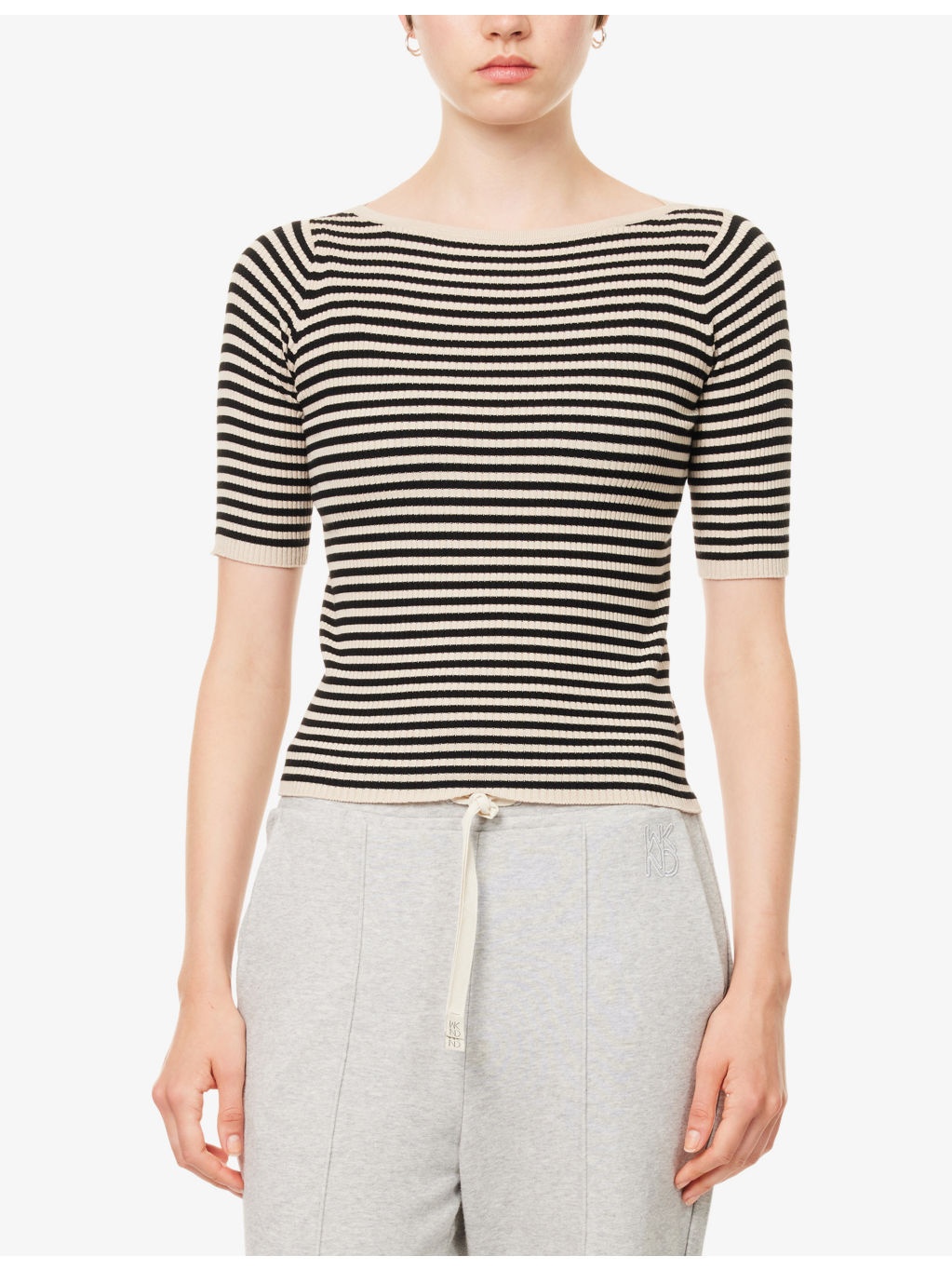 Waser Stripe-Pattern Stretch-Knit Top - 3