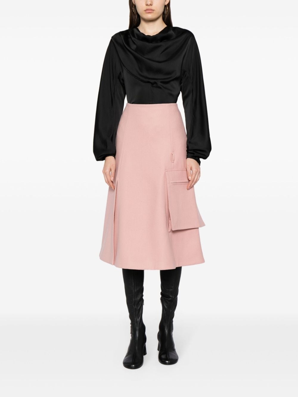 A-line wool midi skirt - 6