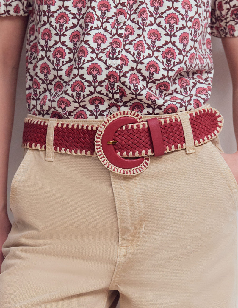 BODEN Woven Stitch Belt-Winter Blush outlook