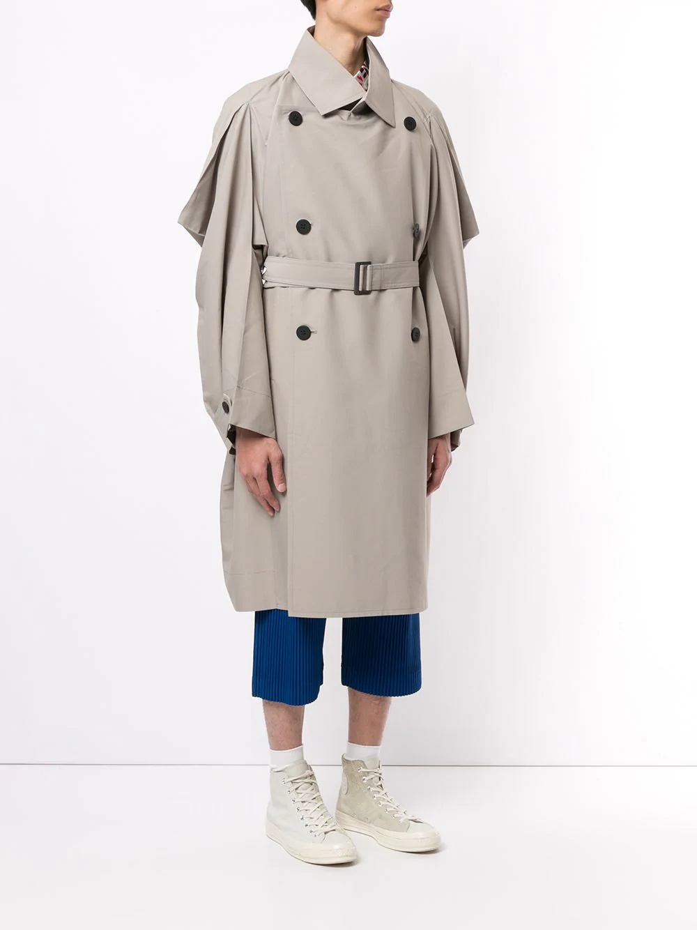 A-Poc double breasted trench coat - 3