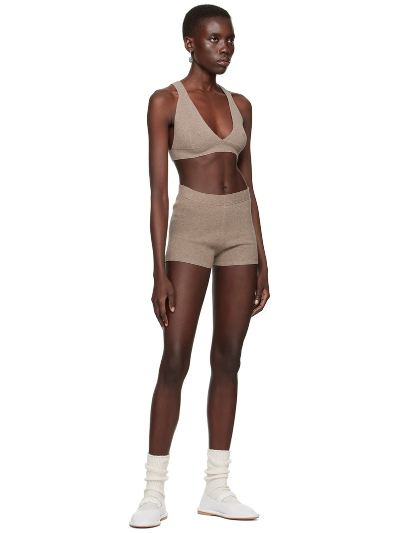 LAUREN MANOOGIAN Taupe Rib Shorts outlook