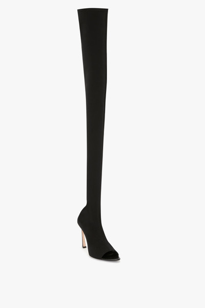 Victoria Beckham Peep Toe Stretch Jersey Boot In Black outlook