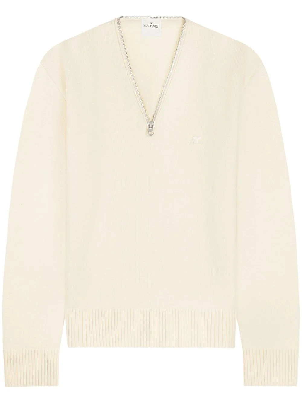 zipped wool sweater - 1