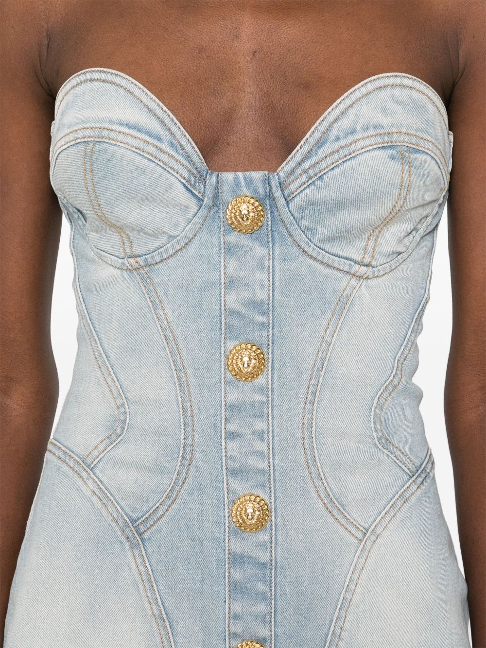 denim mini dress - 5