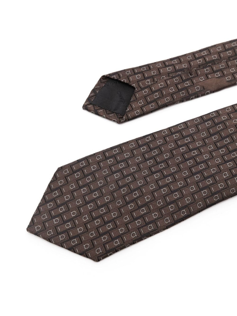 FERRAGAMO Gancini-jacquard tie outlook