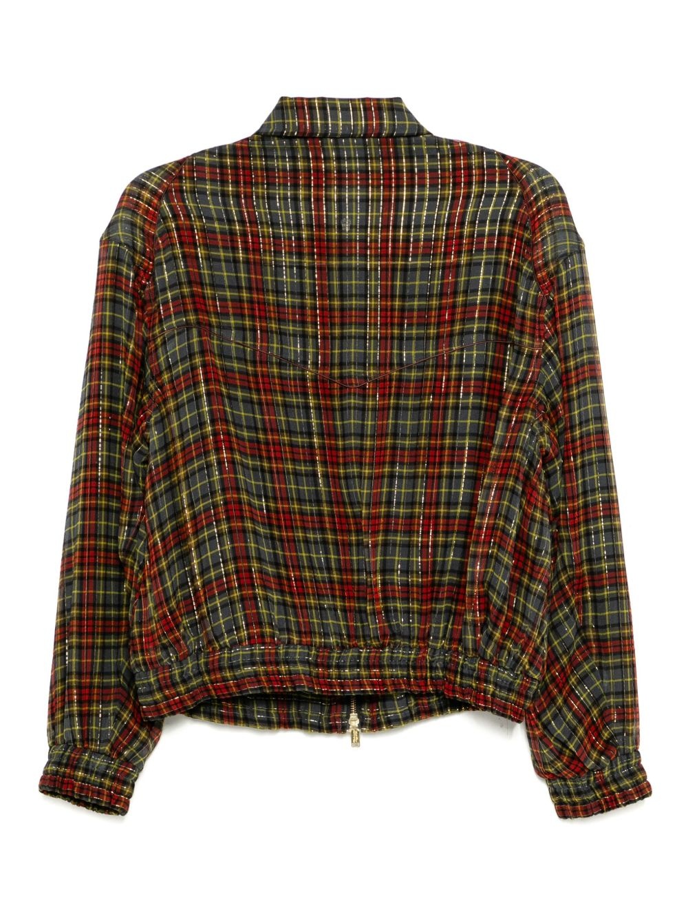 checked zip-up jacket - 2